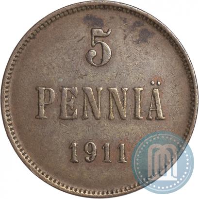 Фото 5 пенни 1911 года  