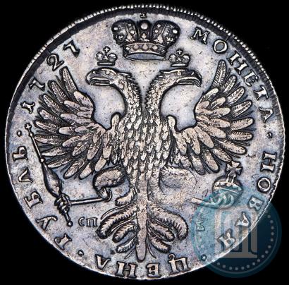 Picture 1 rouble 1727 year СПБ "Petersburg type, portrait turned to the right"