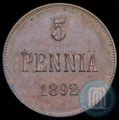 Picture 5 pennia 1892 year  