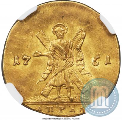 Picture 1 ducat 1751 year  "St. Andrew on the reverse"