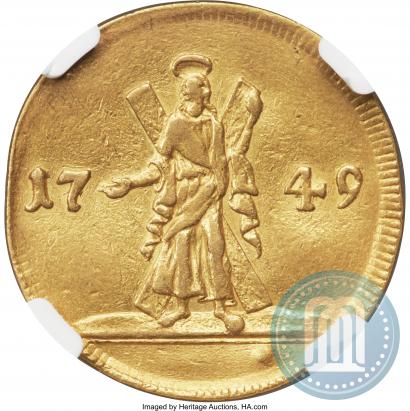 Picture 2 ducats 1749 year  "St. Andrew on the reverse"