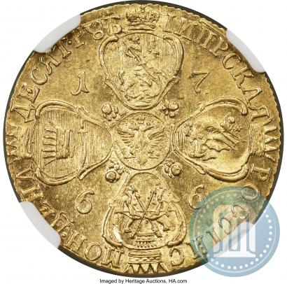 Picture 10 roubles 1766 year СПБ 