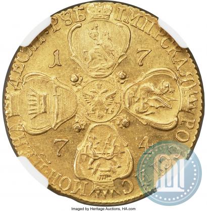 Picture 10 roubles 1774 year СПБ 
