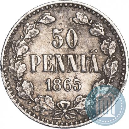 Фото 50 пенни 1865 года S 