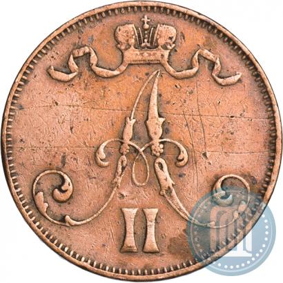 Picture 5 pennia 1872 year  