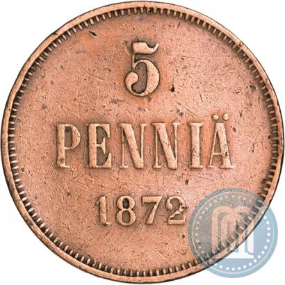Picture 5 pennia 1872 year  