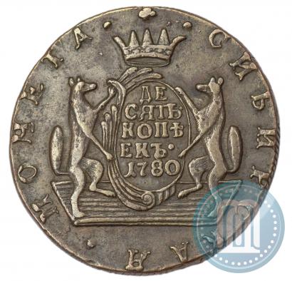 Фото 10 копеек 1780 года КМ 