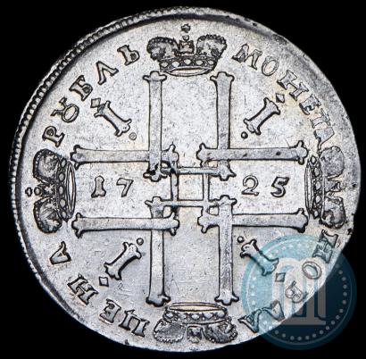 Фото 1 рубль 1725 года  "Портрет в античных доспехах"