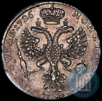 Фото 1 рубль 1726 года  "Московский тип, портрет влево"
