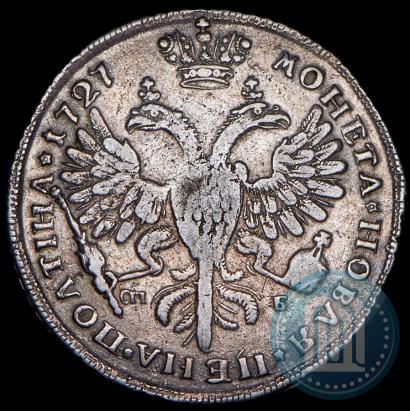 Фото Полтина 1727 года СПБ "Петербургский тип, портрет вправо"