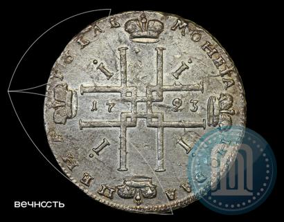 Фото 1 рубль 1723 года OK "Портрет в горностаевой мантии"