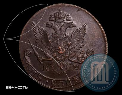 Фото 5 копеек 1782 года КМ 
