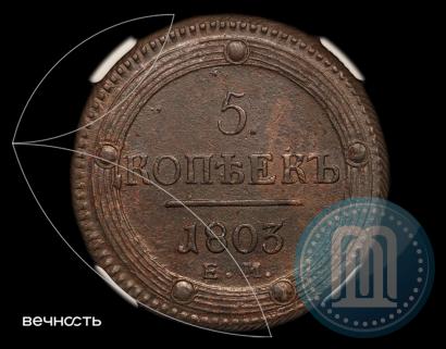 Picture 5 kopecks 1803 year ЕМ 