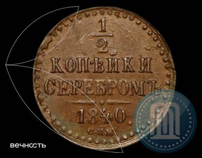 Фото 1/2 копейки 1840 года СПМ 