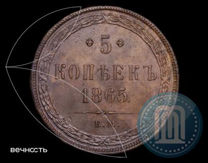 Picture 5 kopecks 1865 year ЕМ 