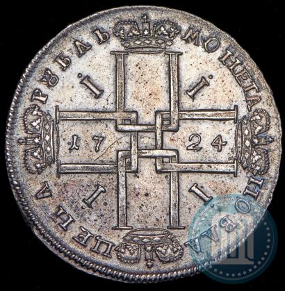 Фото 1 рубль 1724 года  "Портрет в античных доспехах"