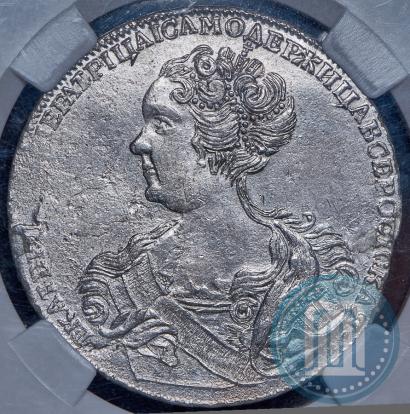 Фото 1 рубль 1725 года СПБ "Петербургский тип, портрет влево"