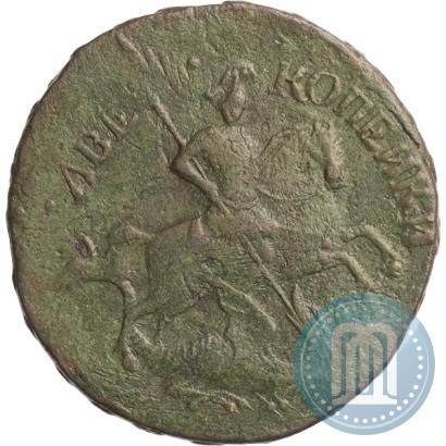 Фото 2 копейки 1758 года  "Номинал над Св. Георгием"