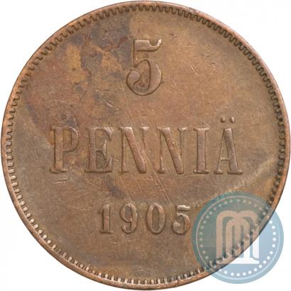 Picture 5 pennia 1905 year  