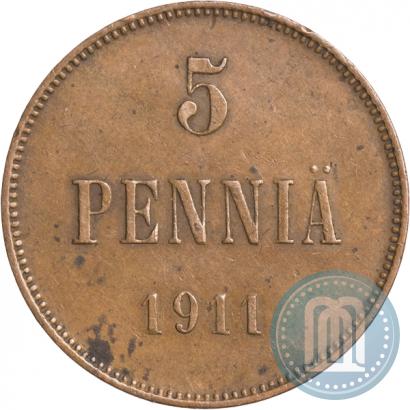 Picture 5 pennia 1911 year  