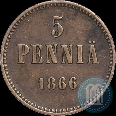 Фото 5 пенни 1866 года  