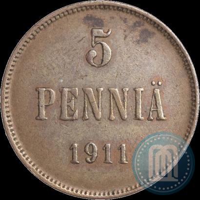 Picture 5 pennia 1911 year  