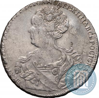 Фото 1 рубль 1725 года СПБ "Петербургский тип, портрет влево"