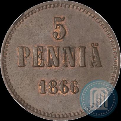 Фото 5 пенни 1866 года  