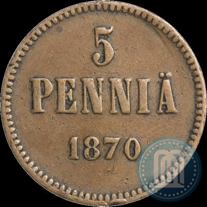Фото 5 пенни 1870 года  