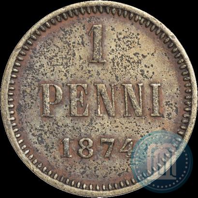 Фото 1 пенни 1874 года  