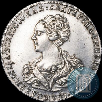 Фото Полтина 1726 года  "Московский тип, портрет влево"