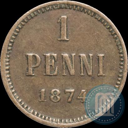 Фото 1 пенни 1874 года  
