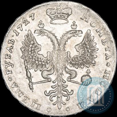 Фото 1 рубль 1727 года  "Московский тип, портрет вправо"