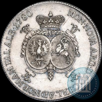 Фото Талер 1780 года  "Петр Бирон. Курляндия"