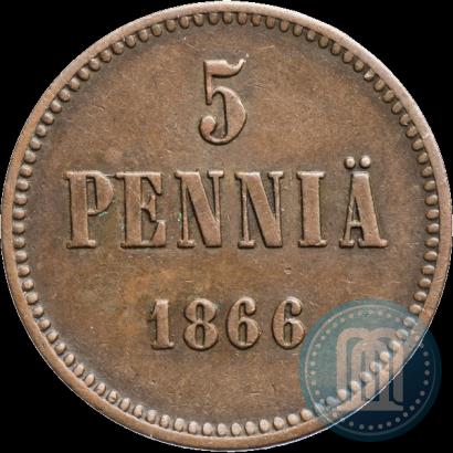 Picture 5 pennia 1866 year  