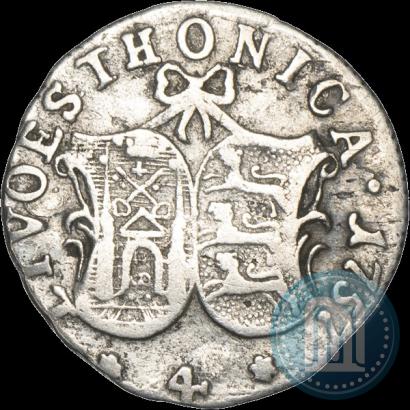 Picture 4 kopecks 1757 year  "For Livonia"