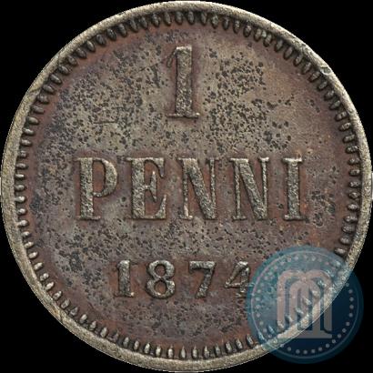 Фото 1 пенни 1874 года  