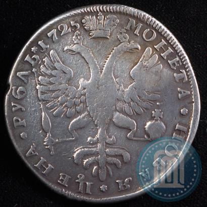 Фото 1 рубль 1725 года СПБ "Петербургский тип, портрет влево"