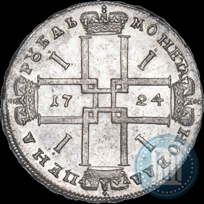 Фото 1 рубль 1724 года  "Портрет в античных доспехах"