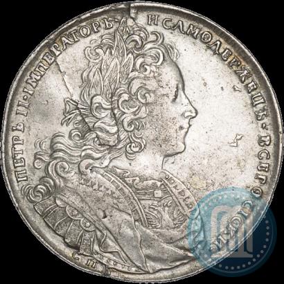 Фото 1 рубль 1727 года СПБ "Петербургский тип"