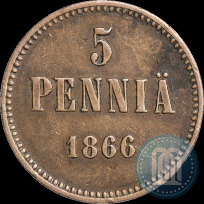 Фото 5 пенни 1866 года  