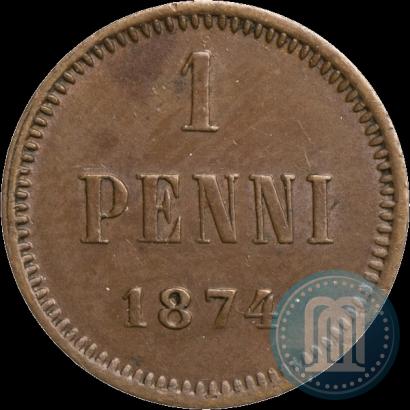 Фото 1 пенни 1874 года  