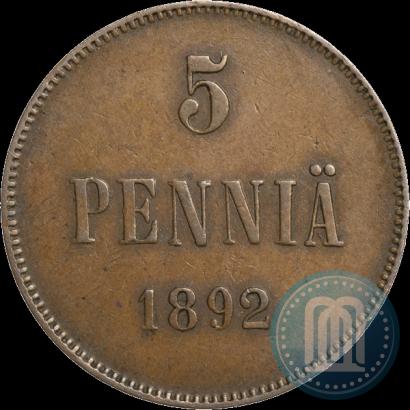 Picture 5 pennia 1892 year  