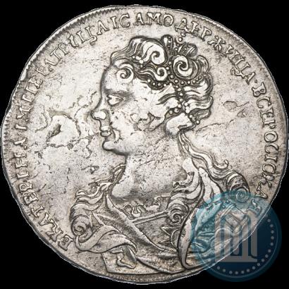 Фото 1 рубль 1725 года  "Московский тип, портрет влево"