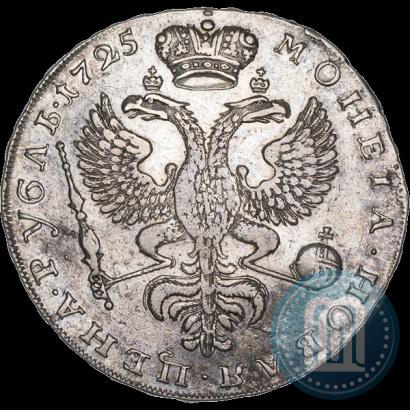 Фото 1 рубль 1725 года  "Московский тип, портрет влево"