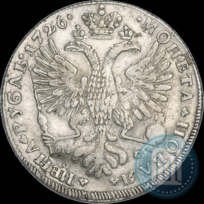 Фото 1 рубль 1726 года СПБ "Петербургский тип, портрет влево"