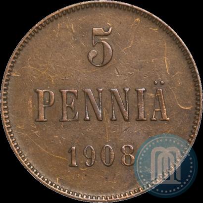 Фото 5 пенни 1908 года  