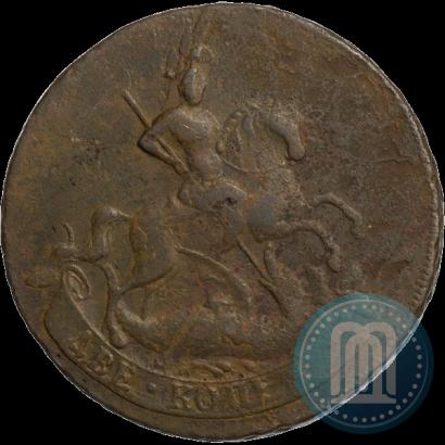 Фото 2 копейки 1758 года  "Номинал под Св. Георгием"