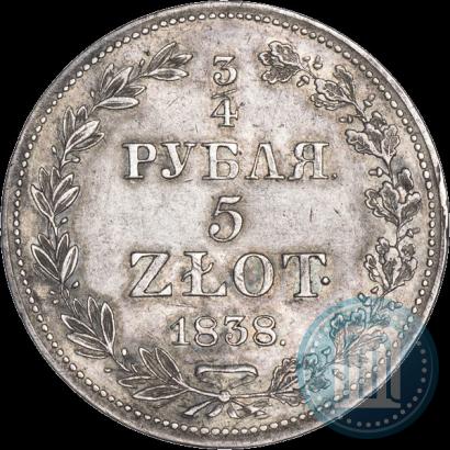 Picture 3/4 roubles - 5 złotych 1838 year MW 