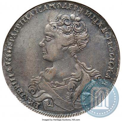 Фото 1 рубль 1726 года  "Московский тип, портрет влево"